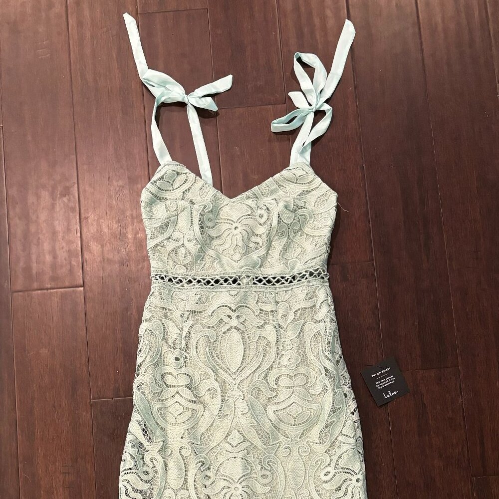 Lulu's High-Low Midi Dress, Sage Green, XS and S
